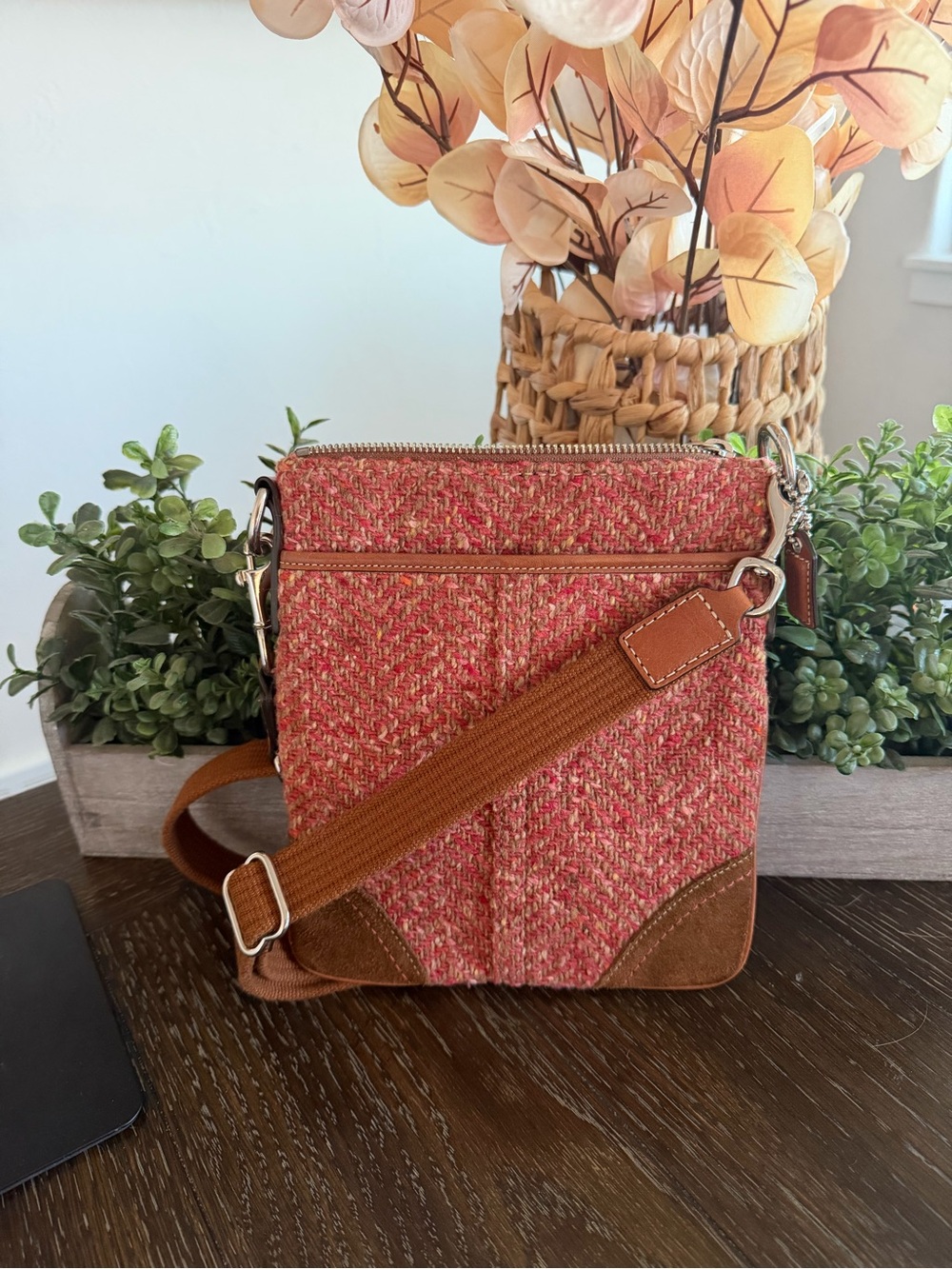 Y2K Coach Wool Tweed Swingpack Bag